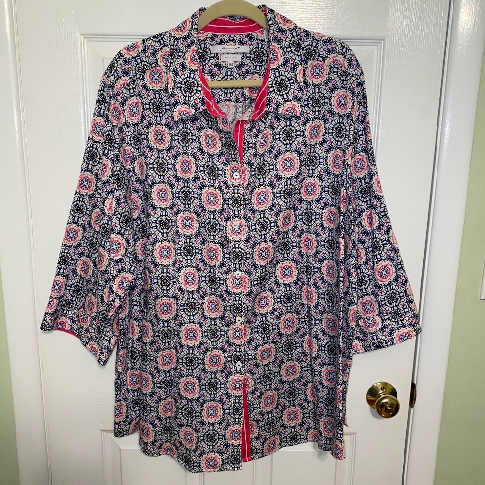 Foxcroft NYC Patterned Button Down